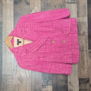 Vintage  Y2K Classiques Entier 100% Silk Barbiecore Pink Blazer Sz 8 Petite Wo